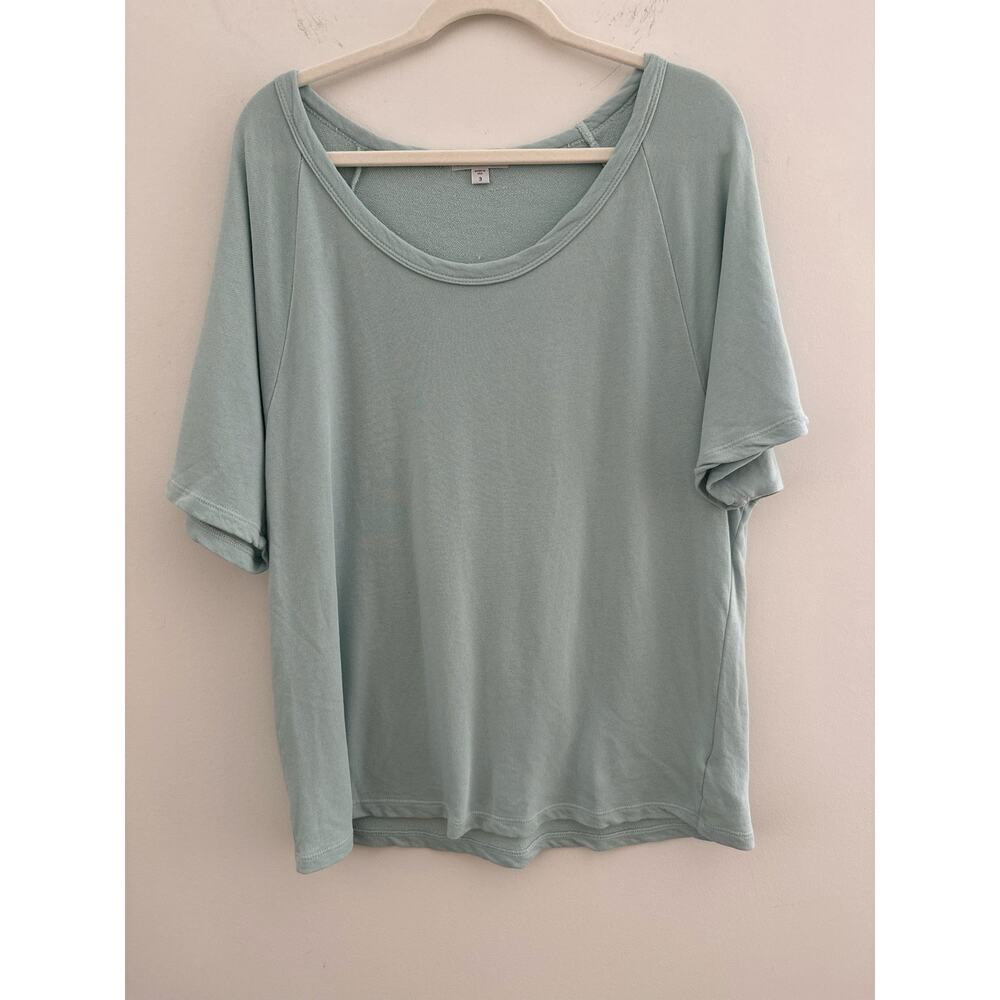 Standard James Perse Scoop Neck Raglan Tee Women's 3 (Large) Pastel Blue/Green - Picture 2 of 6